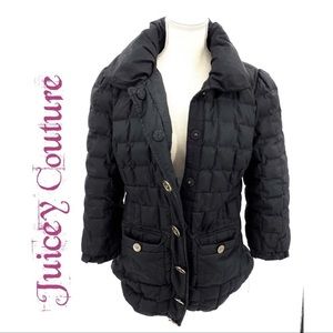 Juicy couture Black quilted puffer winter jacket